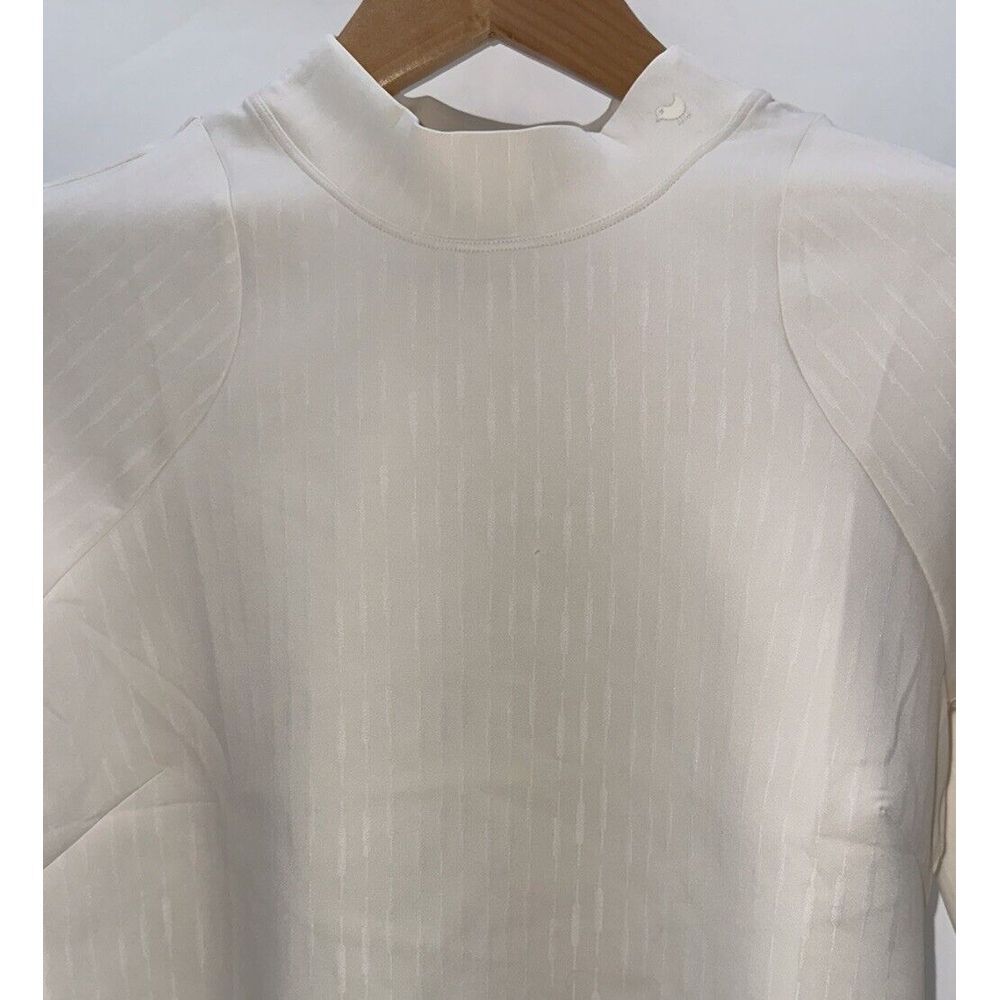 Bad Birdie NWOT Links Mock Top Cropped Whisper White L/S Golf Shirt XL‎